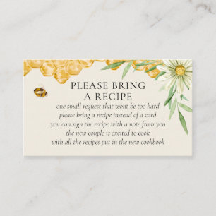 Found Her Honey Bee Bridal Shower Recipe Request Enclosure Card