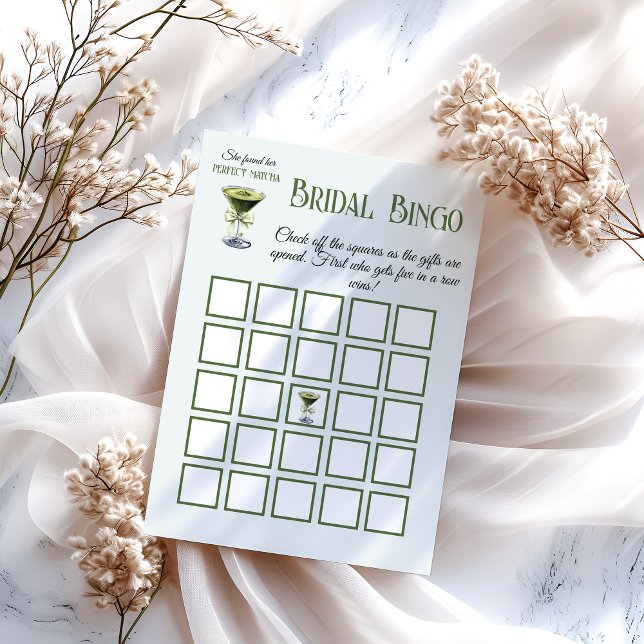 Found Her Perfect Matcha Bridal Shower Bingo Card (Creator Uploaded)