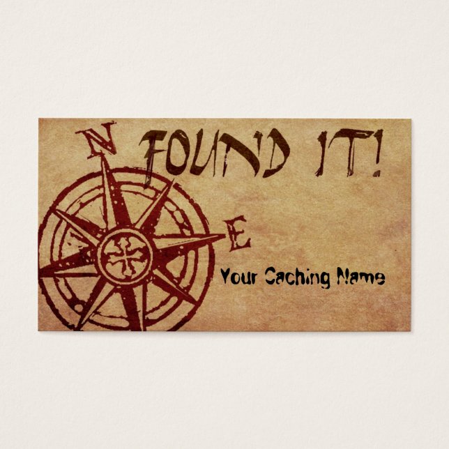 Found it! leave-behind cache card (Front)