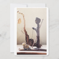 Found items driftwood and stone sculpture
