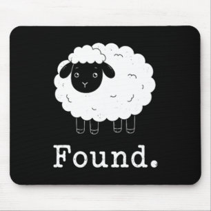 Found Minimalist Sheep Christian Psalm 23 Lamb Mouse Pad