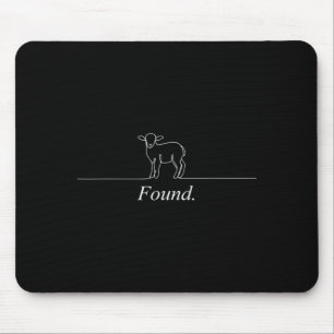 Found Minimalist Sheep Christian Psalm 23 Lamb Mouse Pad