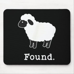 Found Minimalist Sheep Christian Psalm 23 Lamb Mouse Pad