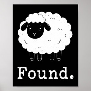 Found Minimalist Sheep Christian Psalm 23 Lamb Poster