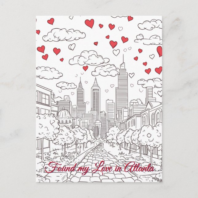 Found my Love in Atlanta USA Valentine's Day Postcard (Front)