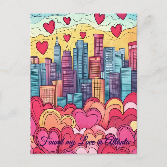 Found my Love in Atlanta USA Valentine's Day Postcard (Front)