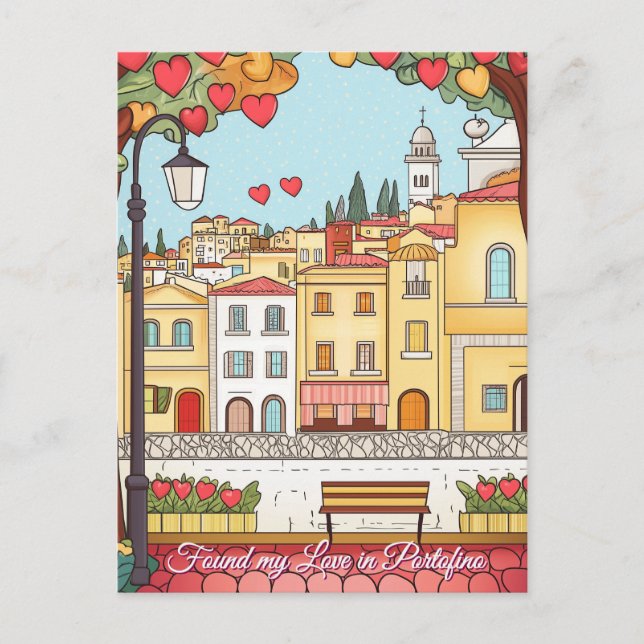 Found my Love in Portofino Valentine's Day Postcard (Front)