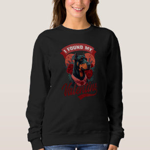 Found My Valentine Design Doberman Valentines Day Sweatshirt