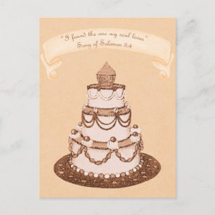 Found One Soul Loves~Wedding Cake~Scripture RSVP Invitation Postcard