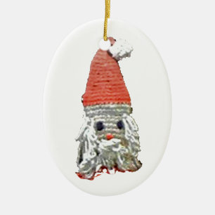 Found Santa Doll Head Ceramic Tree Decoration