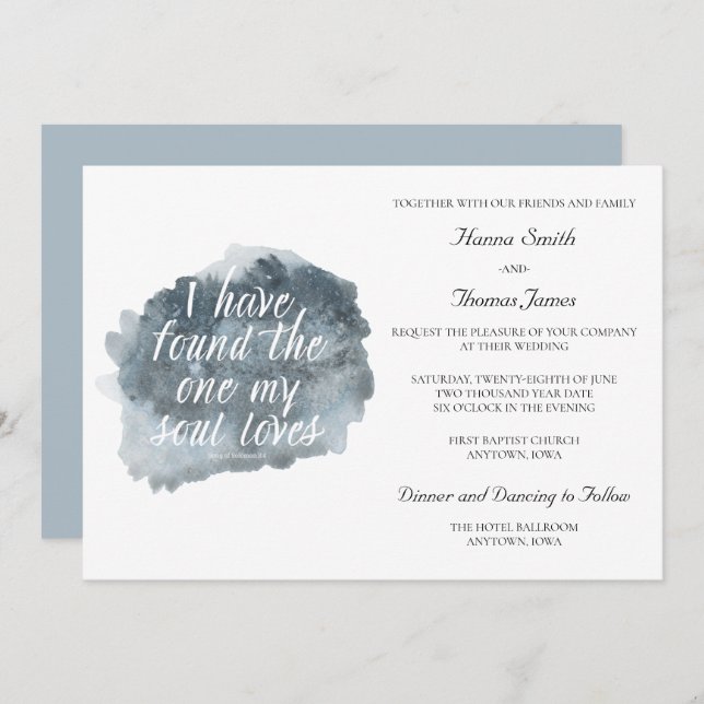 Found the One My Soul Loves Bible Verse Wedding In Invitation (Front/Back)