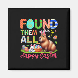Found Them All Happy Easter Bunny Capyra Eggs Sket Magnet