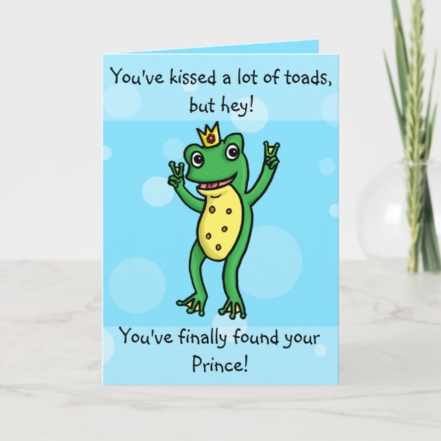 Found your prince - frog prince engagement card (Front)