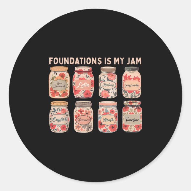 Foundations Is My Jam Funny Clical Conversation Me Classic Round Sticker (Front)
