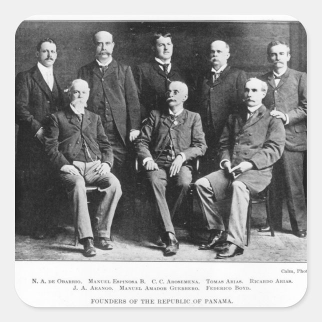 Founders of the Republic of Panama Square Sticker (Front)