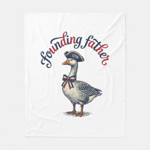 Founding Father Goose Vintage Patriotic Shirt Desi Fleece Blanket