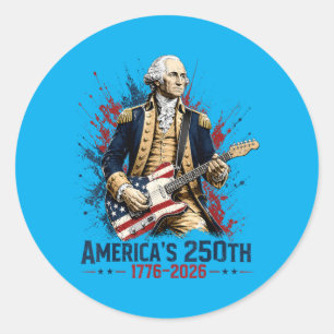 Founding Father Guitar 250th Anniversary 250 Years Classic Round Sticker