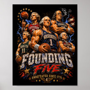 Founding Fathers Basball Funny 4th Of July 1776 Poster