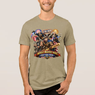 Founding Fathers Superhero Squad 250th Anniversary Tri-Blend Shirt