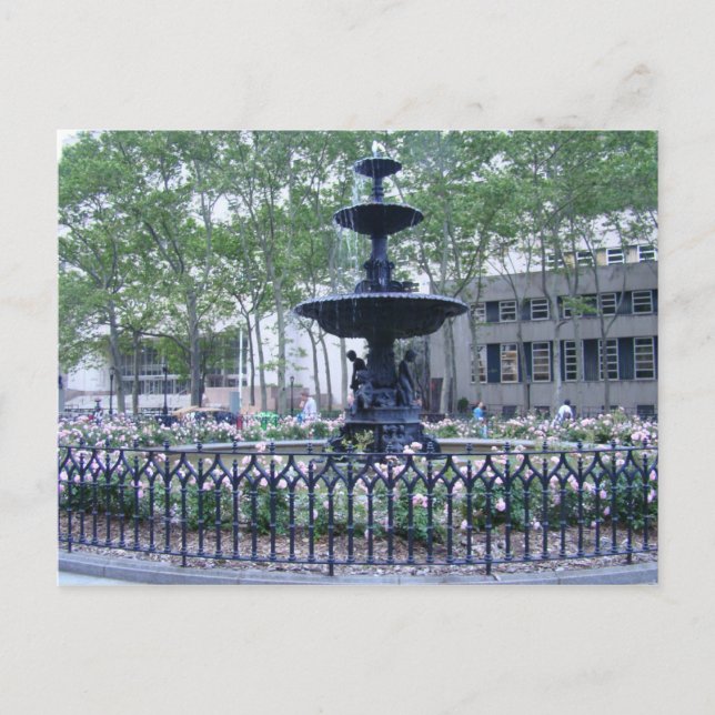 Fountain at Borough Hall, Brooklyn Postcard (Front)