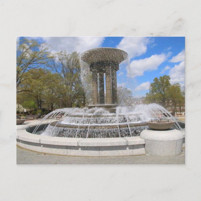 Fountain at Downtown Cary, North Carolina Postcard (Front)