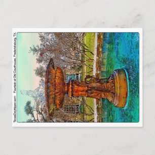 Fountain at Old Courthouse, Fredericksburg, TX Postcard