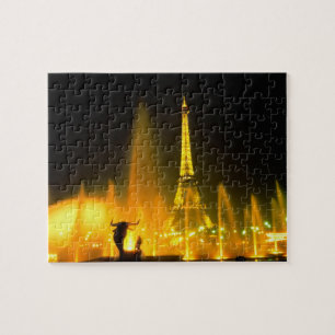 Fountain at the world famous Eiffel Tower Paris Jigsaw Puzzle