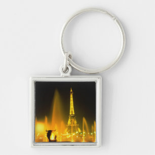 Fountain at the world famous Eiffel Tower Paris Key Ring