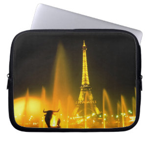 Fountain at the world famous Eiffel Tower Paris Laptop Sleeve