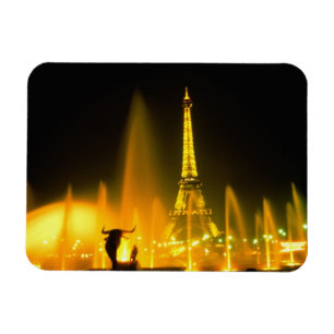 Fountain at the world famous Eiffel Tower Paris Magnet