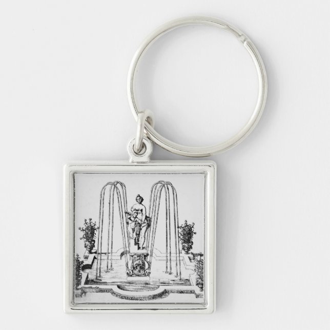 Fountain design from 'The Gardens of Wilton', c.16 Key Ring (Front)