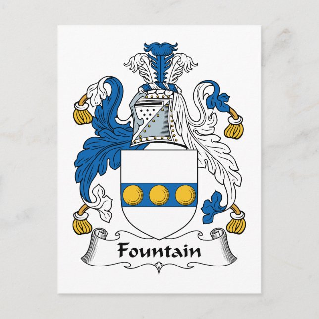 Fountain Family Crest Postcard (Front)