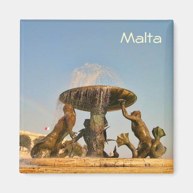 Fountain in Malta Magnet (Front)