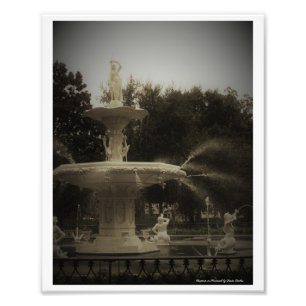 Fountain In Savannah by Linda Becker print