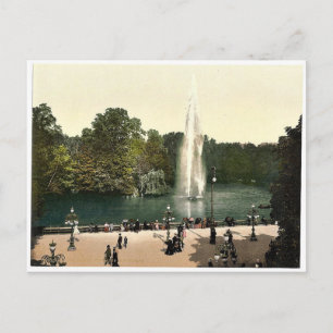 Fountain in the Kurpark, Wiesbaden, Hesse-Nassau, Postcard
