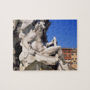 Fountain of Four Rivers on Piazza Navona. Rome, Jigsaw Puzzle