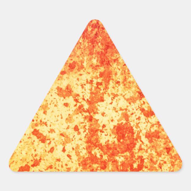 Fountain of hot lava erupts from crater volcano triangle sticker (Front)