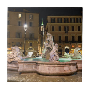 Fountain of Neptune in the Piazza Navona - Rome Ceramic Tile