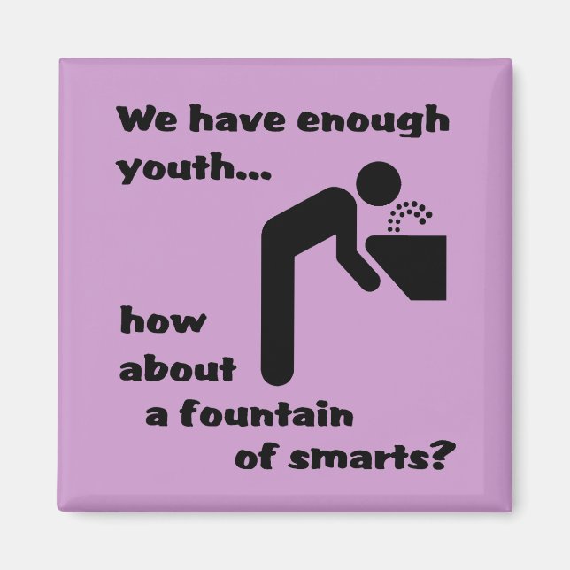 Fountain of Smarts Funny Magnet Humour (Front)