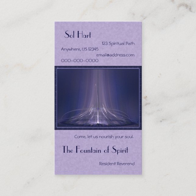 Fountain of Spirit Abstract Art Business Card (Front)