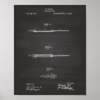 Fountain Pen 1893 Patent Art Chalkboard