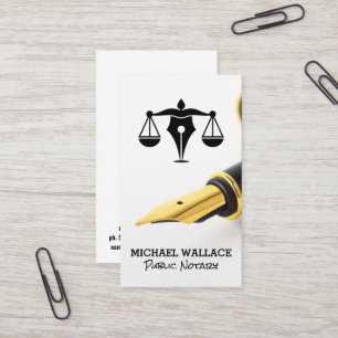 Fountain Pen   Legal Law Logo Business Card