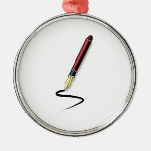 Fountain Pen Metal Tree Decoration