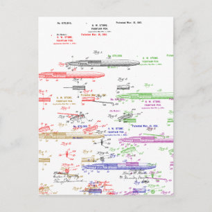 Fountain pen patent postcard