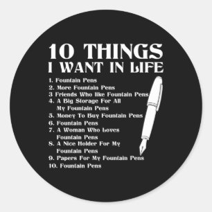 Fountain Pen Pens Classic Round Sticker