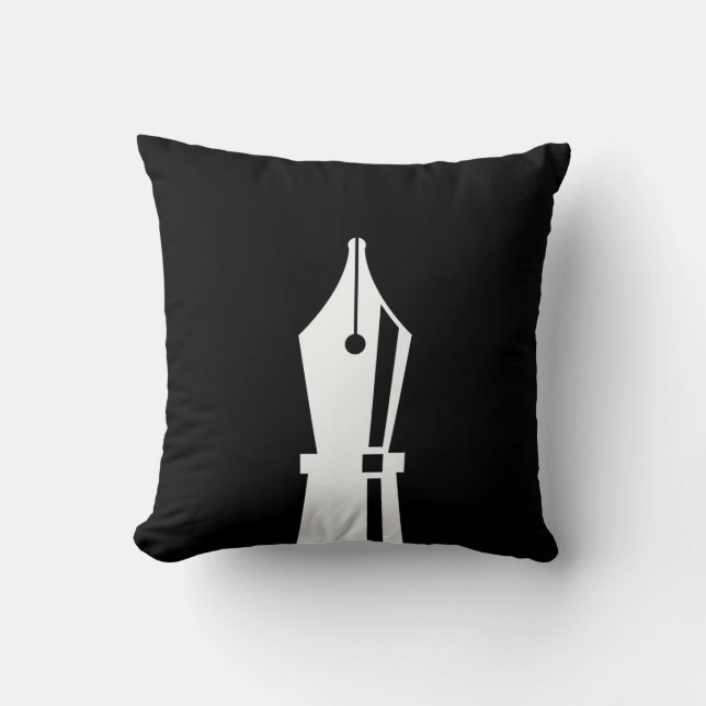 Fountain Pen Pictogram Throw Pillow (Front)