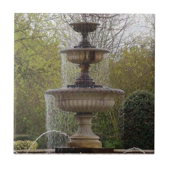 Fountain Small (4.25" x 4.25") Ceramic Photo Tile (Front)