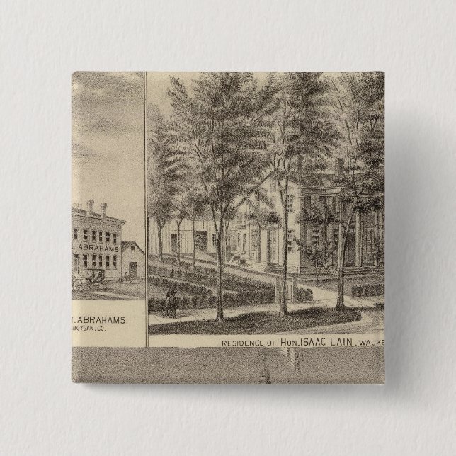 Fountain Spring House & Lain residence 15 Cm Square Badge (Front)