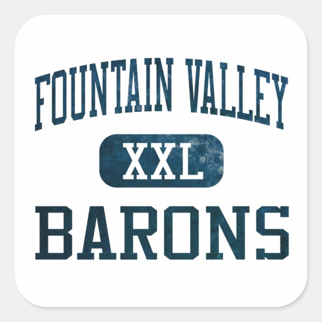 Fountain Valley Barons Athletics Square Sticker (Front)