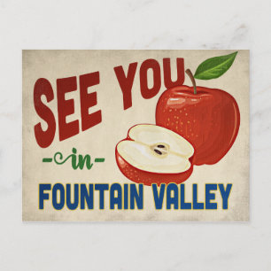 Fountain Valley California Apple - Vintage Travel Postcard